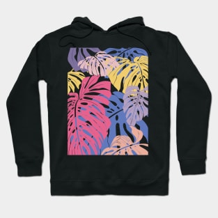 Abstract Colorful Monstera Leaves 21 Hoodie